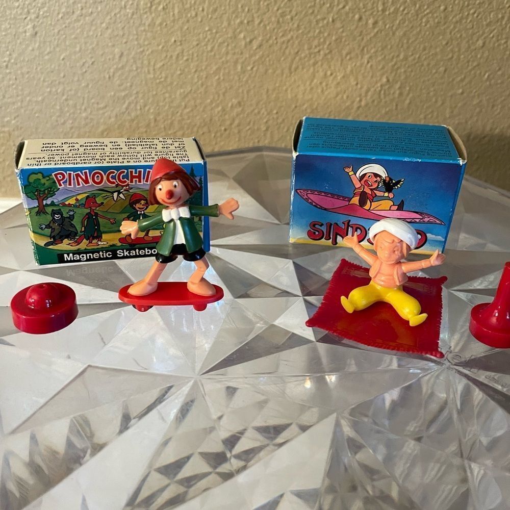 Magneto Pinocchio and Sinbad Vintage Magnet Toys